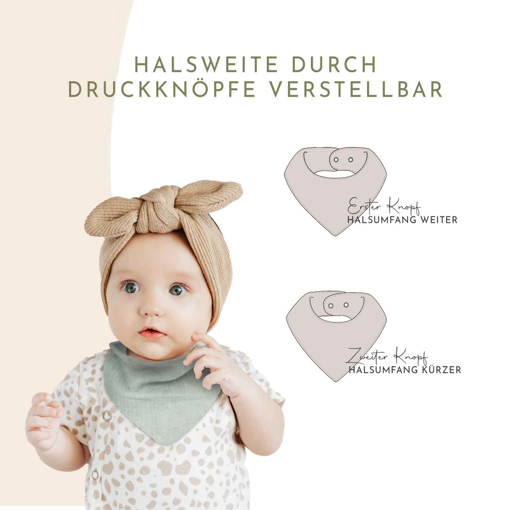 Musselin Halstücher Set 4 Stück Größe M Dreieckstücher Produktbild 5