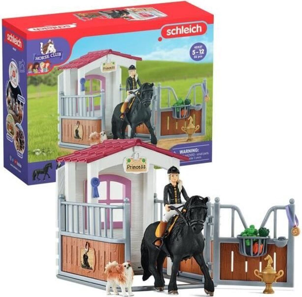 Schleich Horse Club Spielset, Tori & Princess, Erweiterung mit 26 Elementen, 1 Schleich Pferd, Figuren für Kinder 5+