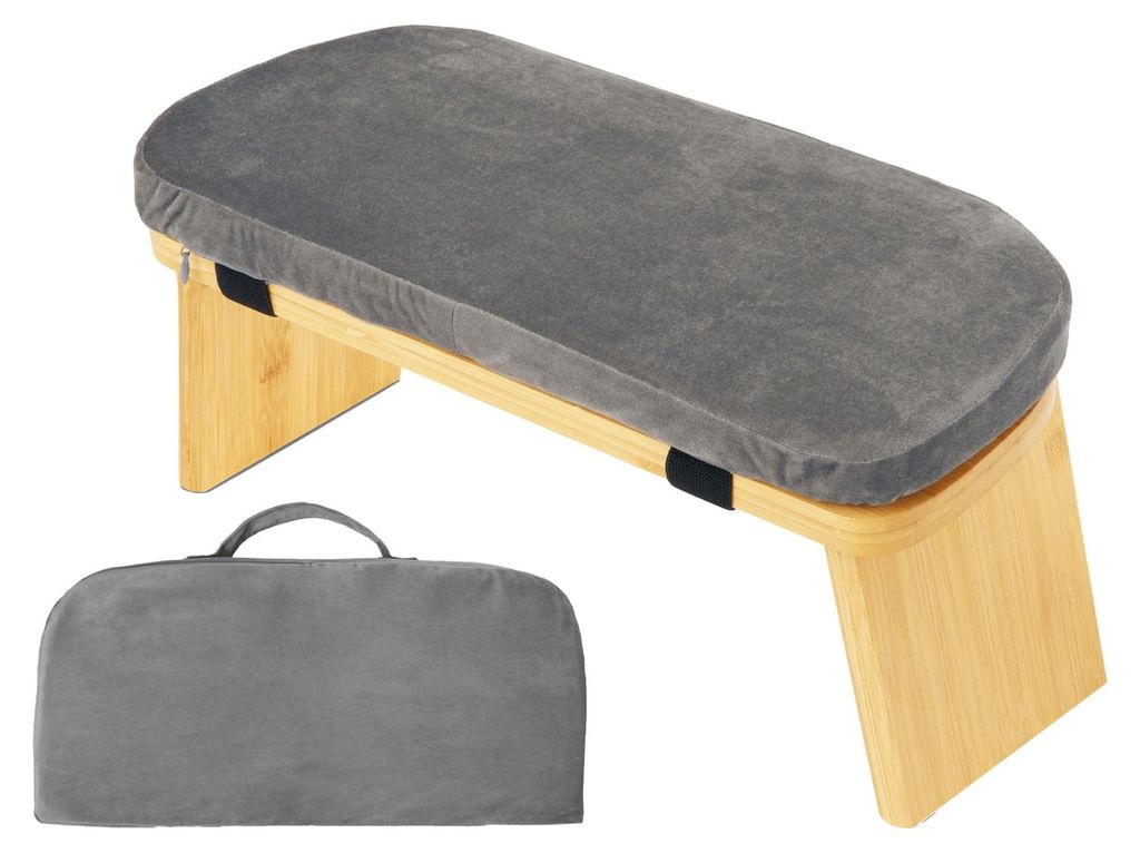 Meditationsbank aus Holz, ergonomischer, klappbarer Meditationsstuhl mit Kissen, robuster, tragbarer Seiza-Gebets-Yoga-Kniehocker