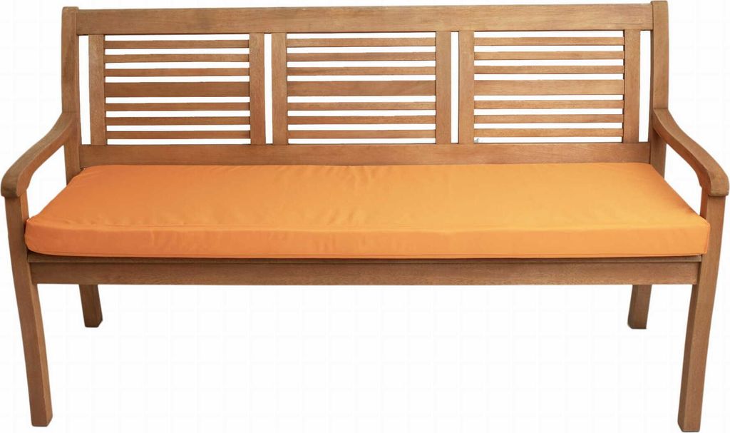 Bankkissen 120×50×7 cm orange – Sitzkissen für Gartenbank mit abnehmbarem Bezug, bequemes Polster für Outdoor & Terrasse