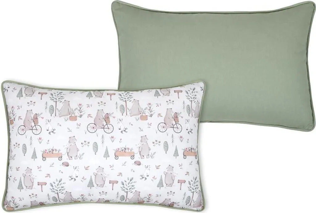 Coussin enfant KODA vert d'eau 30 x 45 cm pour décoration de chambre