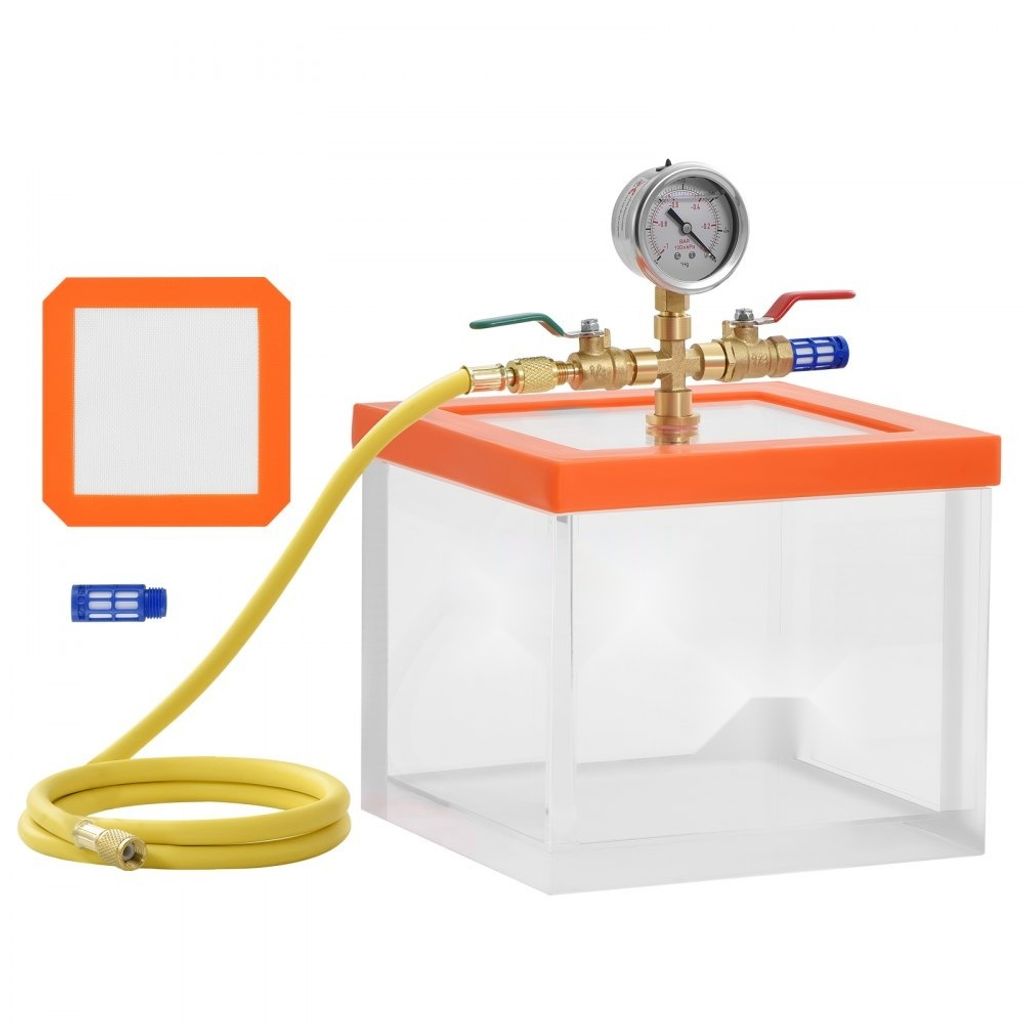 2 Gallonen Acryl Vakuumkammer - Transparente Mehrzweck Vakuum-Entgasungskammer - Ideal für Harzentgasung, Kieselgel-Entgasung, Gipsentgasung und V...