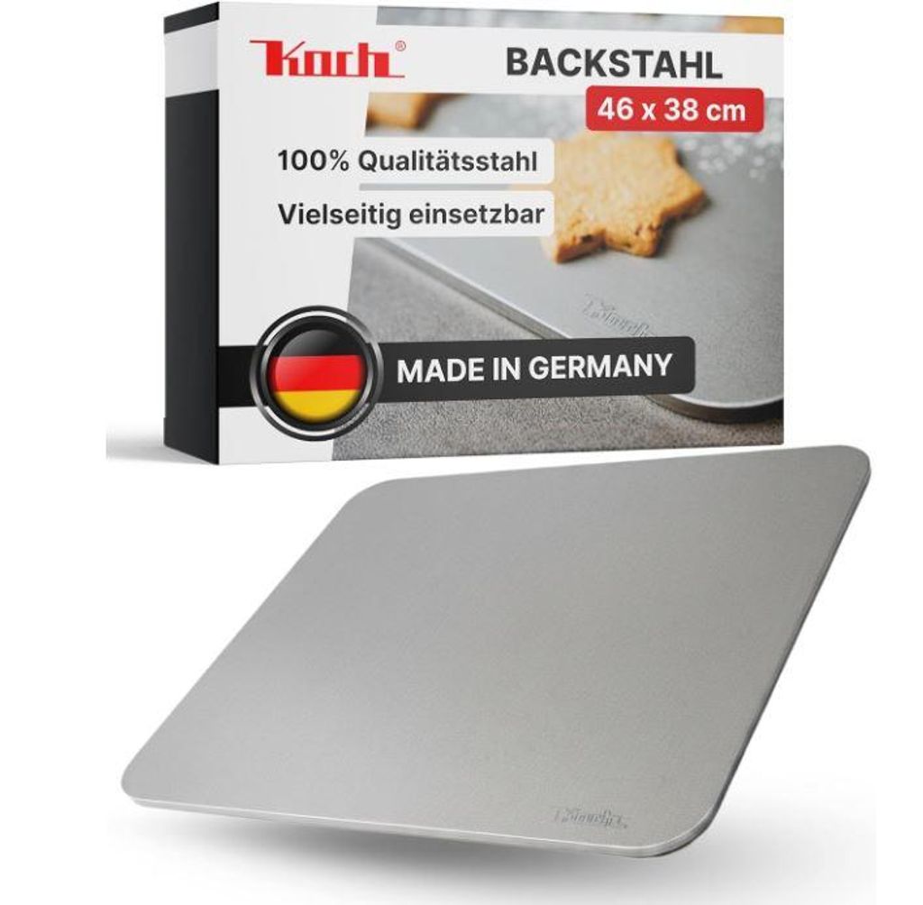 KOCH #59 BACKSTAHL 46 x 38 x 0,6cm massive Qualität für perfekte Pizza + Brot, Grill!