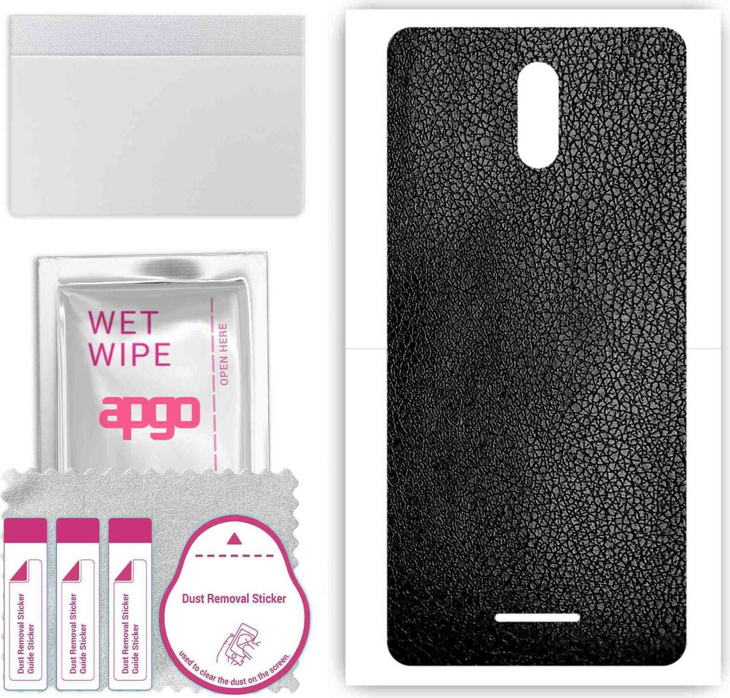 apgo Rückseite Schutzfolie, Skin, kompatibel mit Wiko Sunny 5, Hinten Displayschutzfolie aus Vinylfolie, kratzfest, einfache Montage - Schwarzes L...