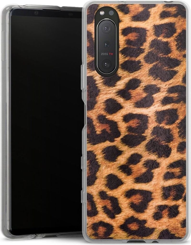 DeinDesign Handyhülle für Sony Xperia 5 II 5G Silikon Hülle Case Smartphone Schutzhülle Animalprint Fell Leopard