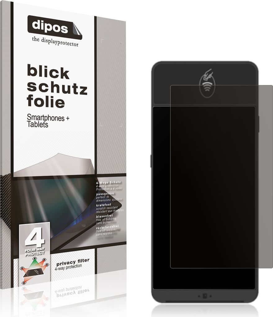 Blickschutzfolie für Castles Technology S1E2 matt Schutzfolie Folie Display Schutz dipos