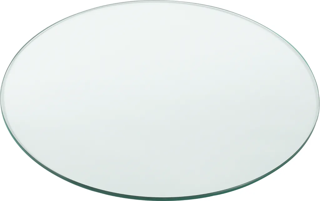 Plaque de table en verre ESG Ø80cm haute résistance et bords polis lisses