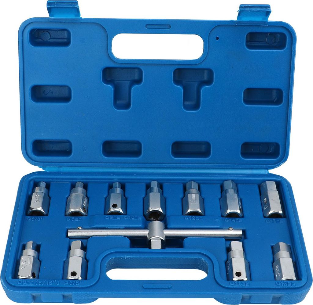12-teiliges Ablassschrauben-Schlüssel-Steckschlüssel-Set, Achse, Ölwanne, Schraubenschlüssel, Stahl, Auto-Reparatur-Werkzeuge für Motor, Getriebe