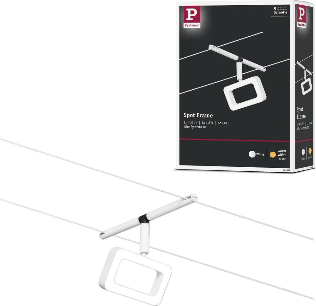 Sistema di Illuminazione a Cavo Paulmann Frame LED Cromo/Bianco
