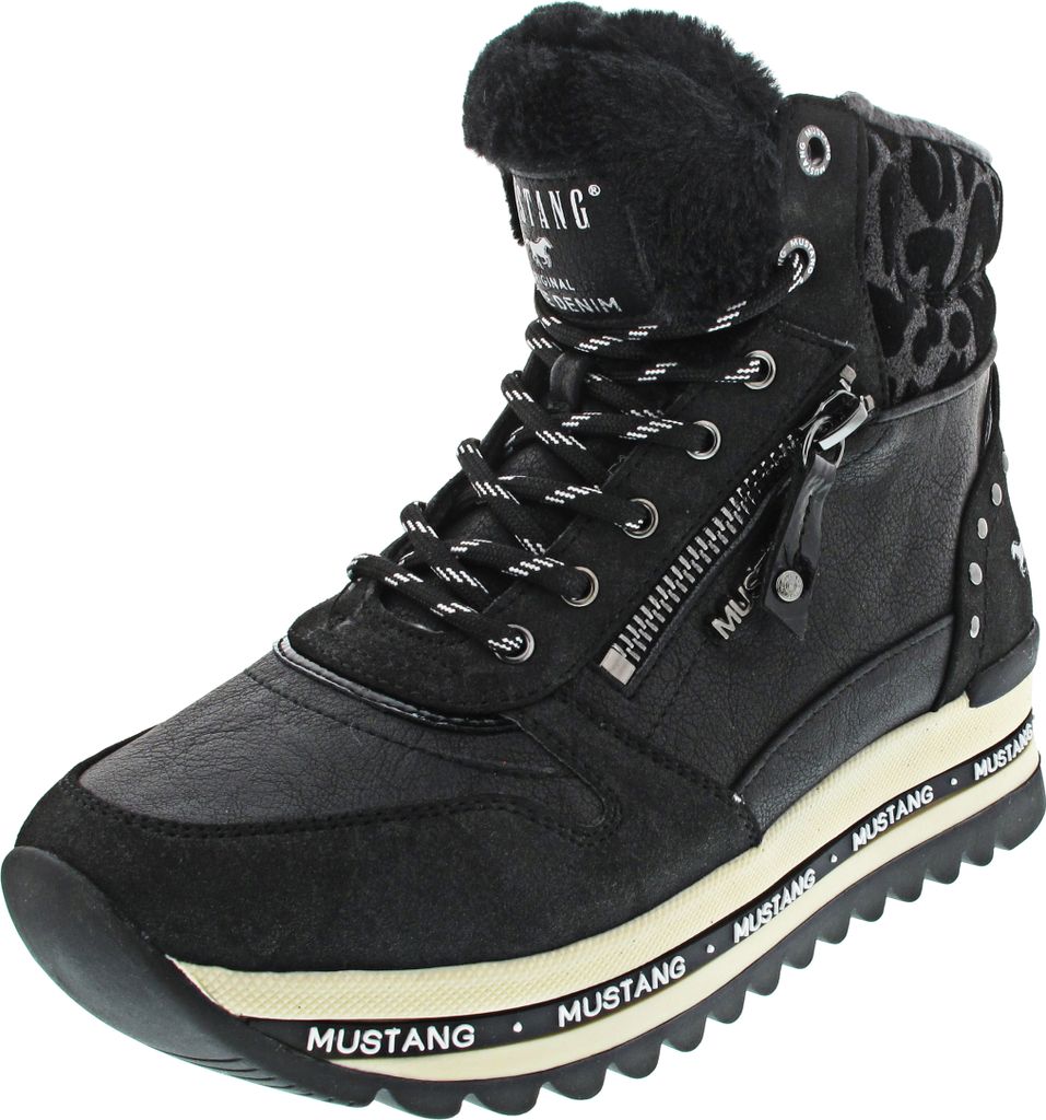 Mustang 1347-304, Sneaker Donna Alla Moda Con Plateau E Cerniera, Tomaia In Materiale Combinato, Suola Platform - 2