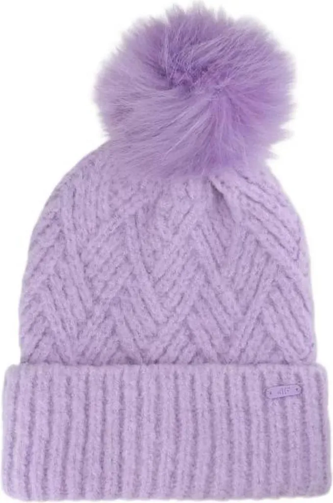 Berretto 4F Bambina con Pompon Viola F419 - Caldo Invernale Taglia Unica