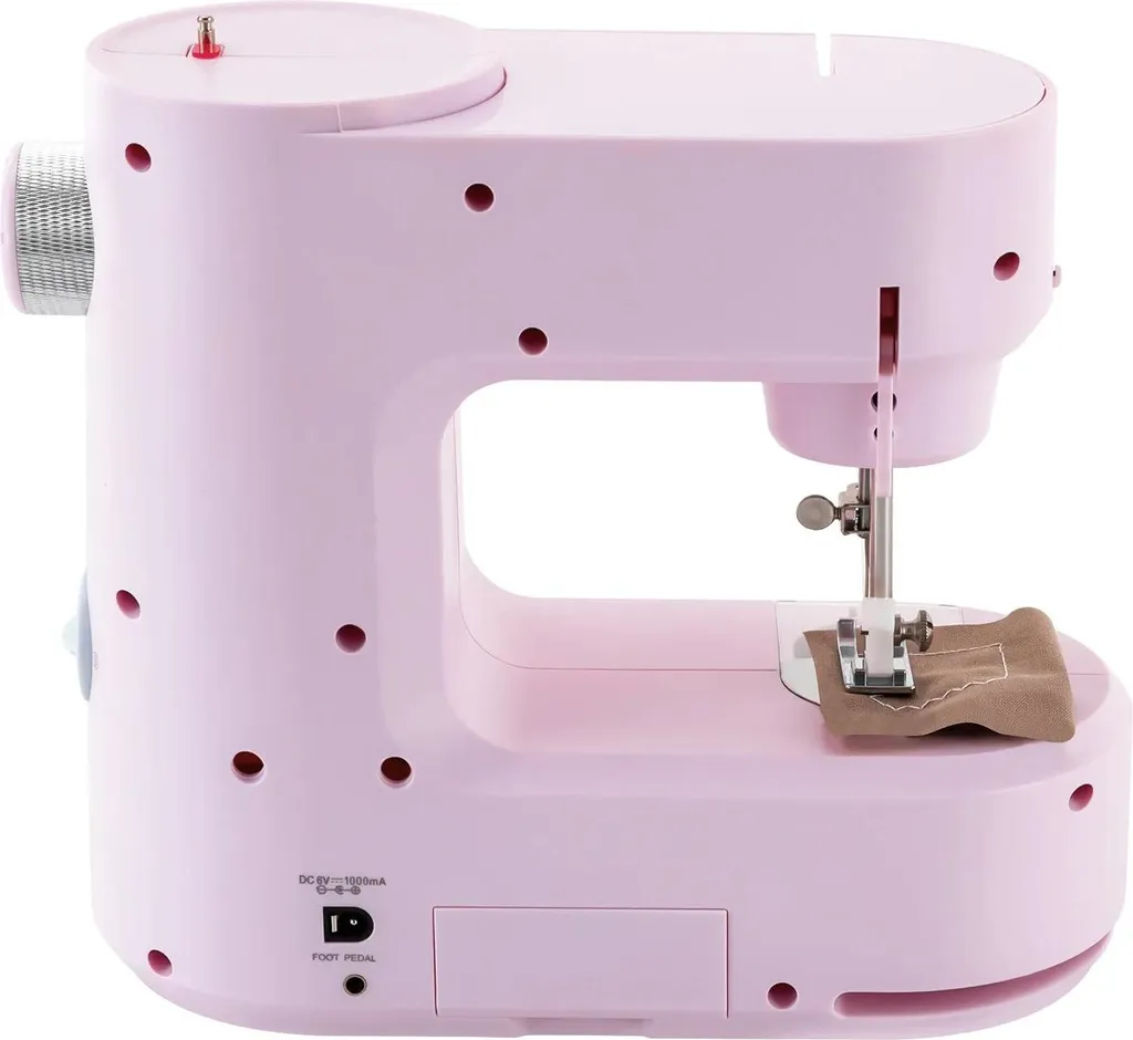 Mini machine à coudre portative rose à 2 vitesses de 330 points/min