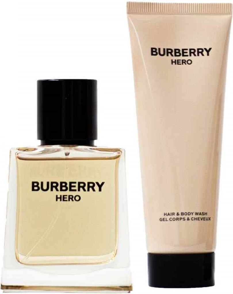 Burberry Hero Gift Set For Men Eau De Toilette Perfume 50ml + Body And Hair Shower Gel 75ml