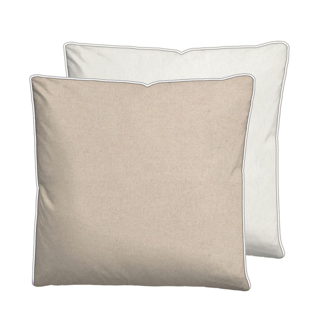 biberna Melange-Flanell Bettwäsche Paspel Uni 80x80 cm Kitt Produktbild 2