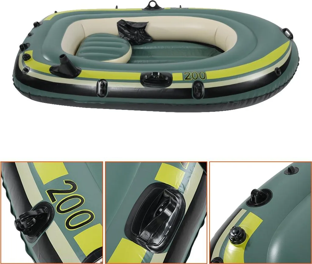 Bateau gonflable robuste PVC 2 places gonflage rapide pour pêche et mer
