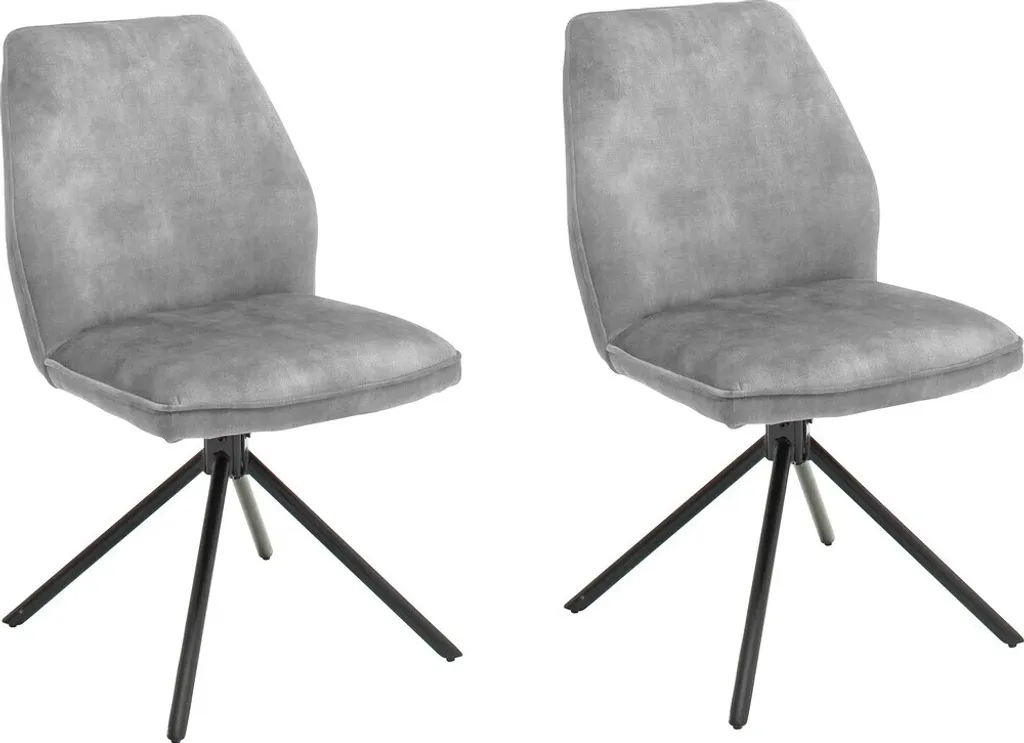 Fauteuil pivotant Ottawa lot de 2 chaises grises pour petits espaces