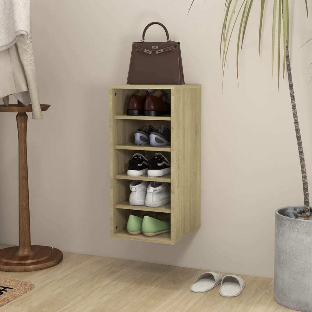 The Living Store Schuhschrank Sonoma-Eiche 31,5x35x70 cm Holzwerkstoff