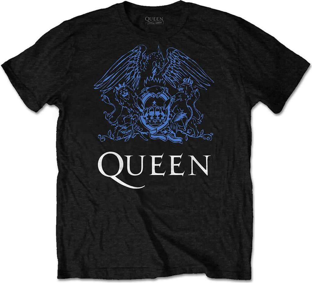 Queen Blue Crest Black L T-Shirt Produktbild 