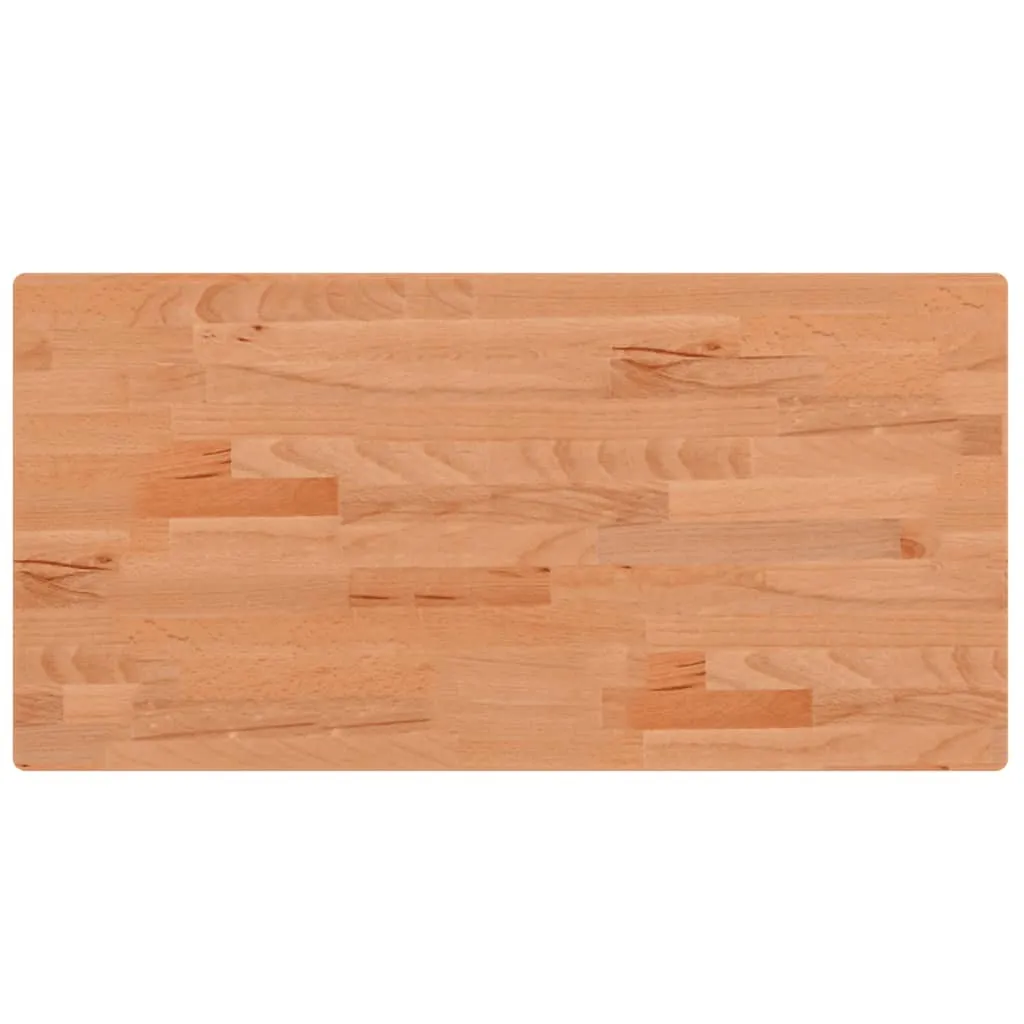 Piano Tavolo Legno Massello Faggio 80x40x2,5 cm - Design Rettangolare