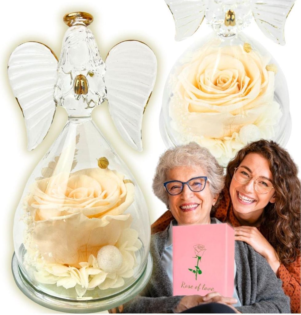 Schutzengel Ewige Rose im Glas als Geschenk Produktbild 