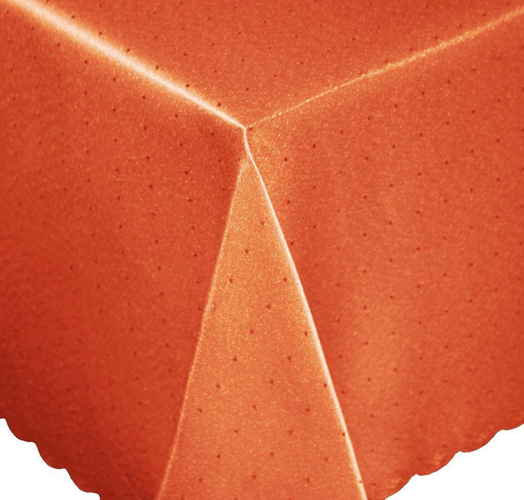 Tischdecke 160x220 cm terracotta eckig Mitteldecke Punkte bügelfrei fleckenabweisend