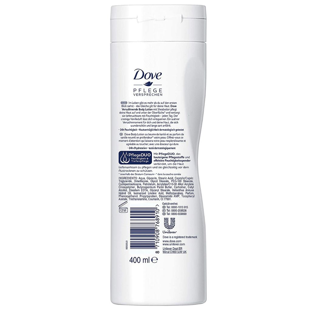 Dove Verwöhnende Bodylotion Sheabutter und Vanilleduft 400 ml