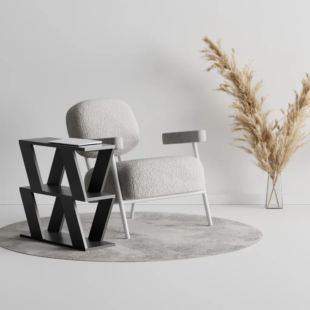 Mobiletto Multiuso DECORTIE Lazena Antracite - Tavolino 3 Ripiani 60cm