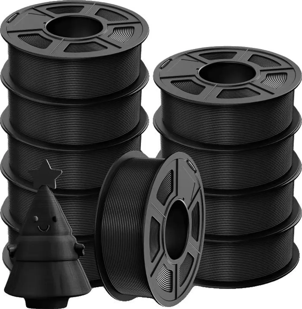 Bobine de filament PLA noir 10BK pour impression 3D fluide et robuste