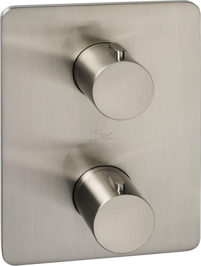 Ben Lavion Square C Bedienelementeset für 3-Wege-Umsteller und Thermostat Nickel