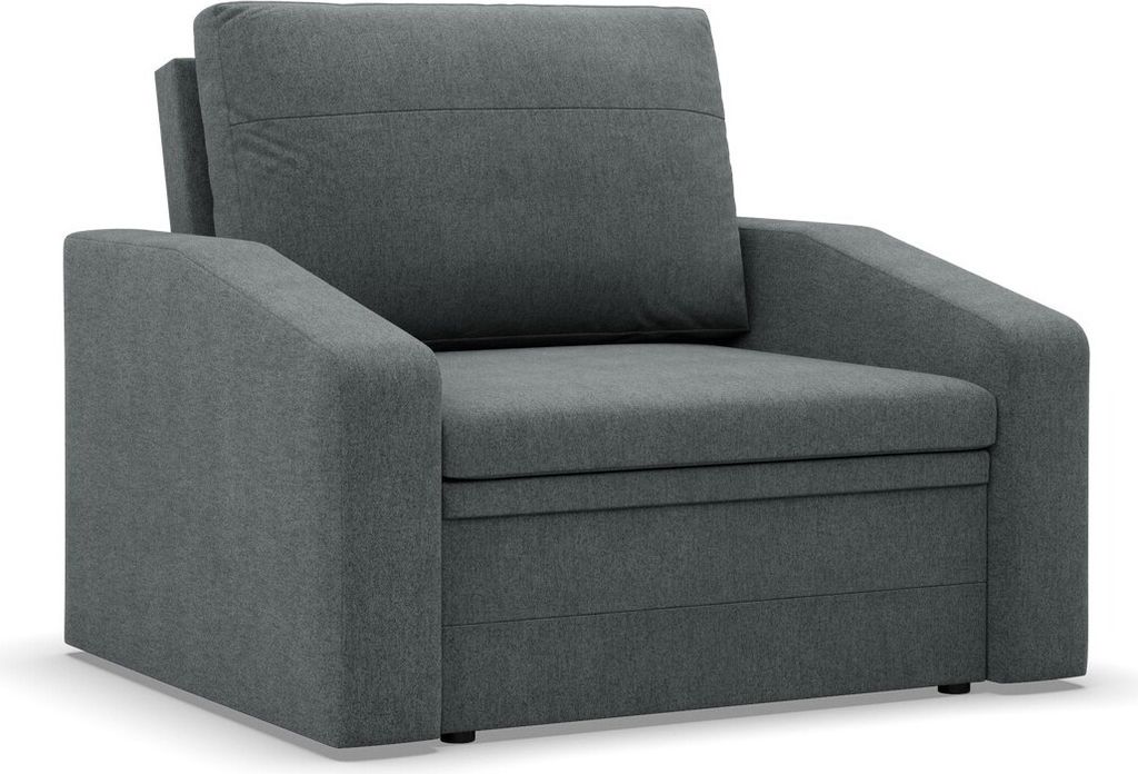 Sessel mit Schlaffunktion, Loungesessel für das Wohnzimmer, Orbit 80cm, Grau