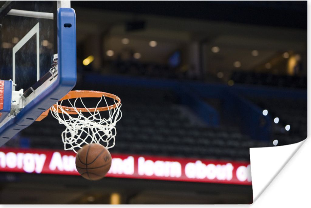 MuchoWow Poster Basketball geht durch den Korb 120x80 cm - Bilder