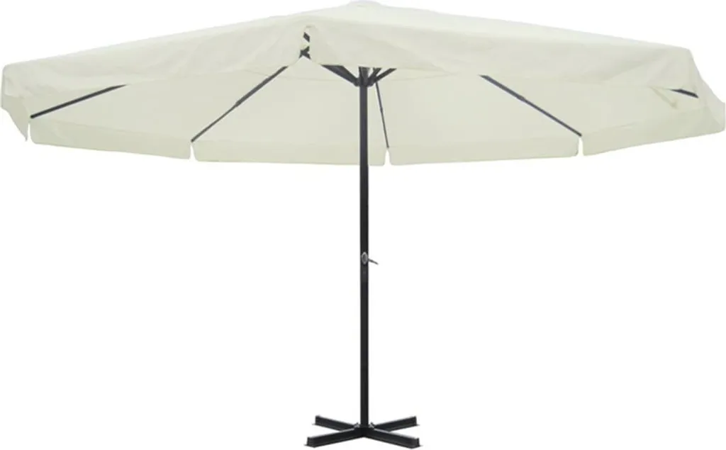 Parasol blanc The Living Store 500 cm en aluminium - Grand parasol droit