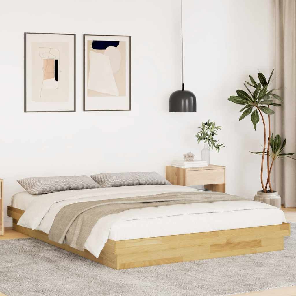 "2026 Promotion" Massivholzbett Schlafzimmer - ohne Matratze - 135x190 cm - Eichenholz - Polsterbett CC17546