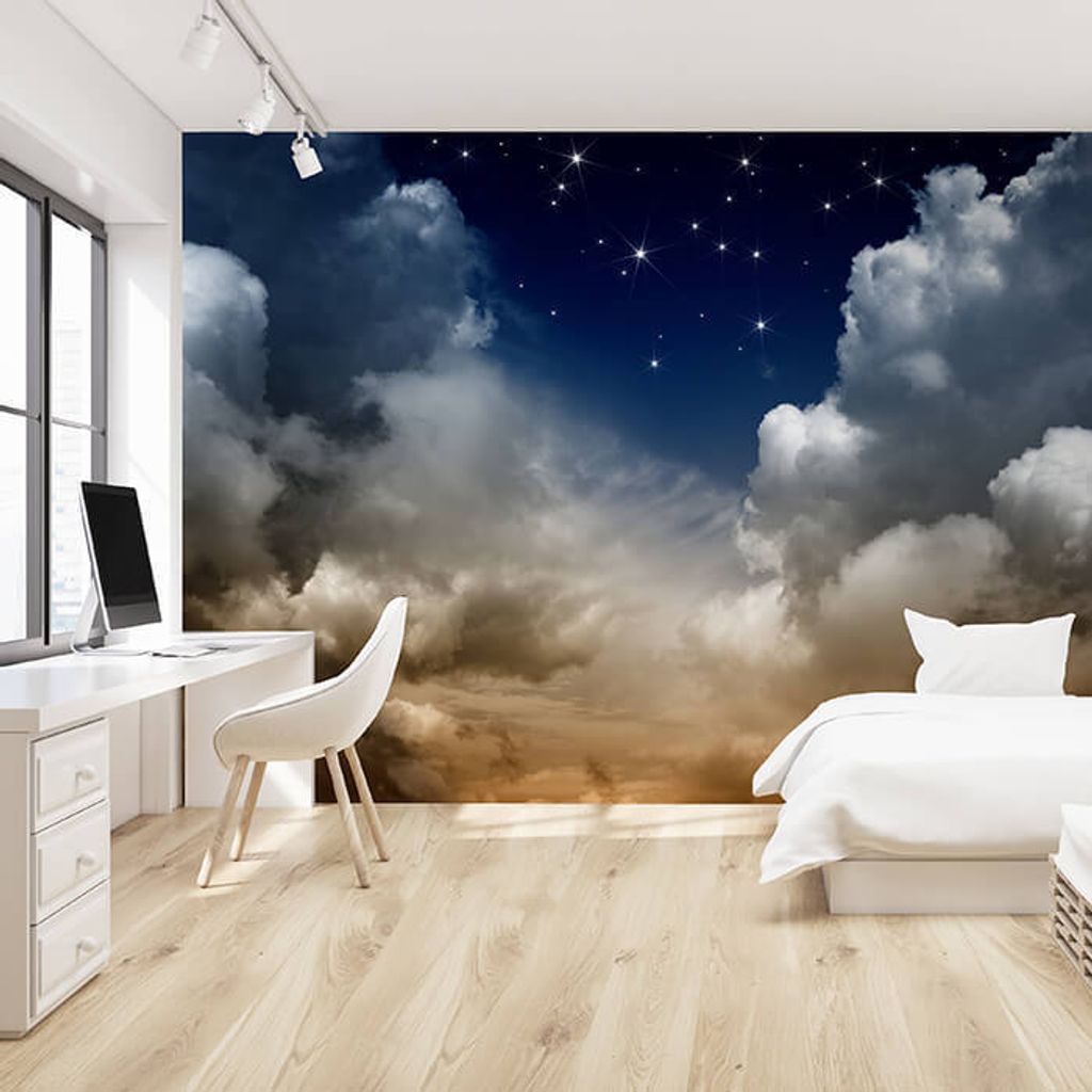 Fototapete Himmel Sternen Himmel wolken M4840 – selbstklebende Strukturtapete 260g / 200x140cm