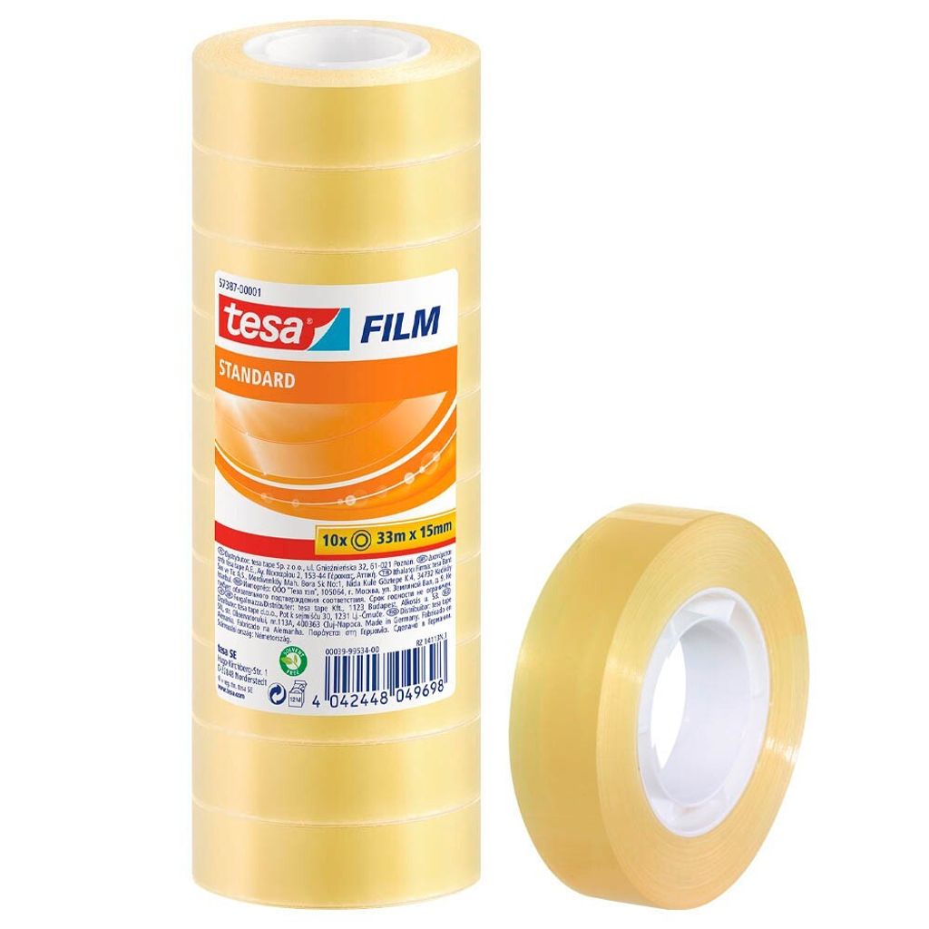 TESA 57387-00001-00, 33 m, Průhledná, 15 mm, 10 kusů Obrázek produktu 