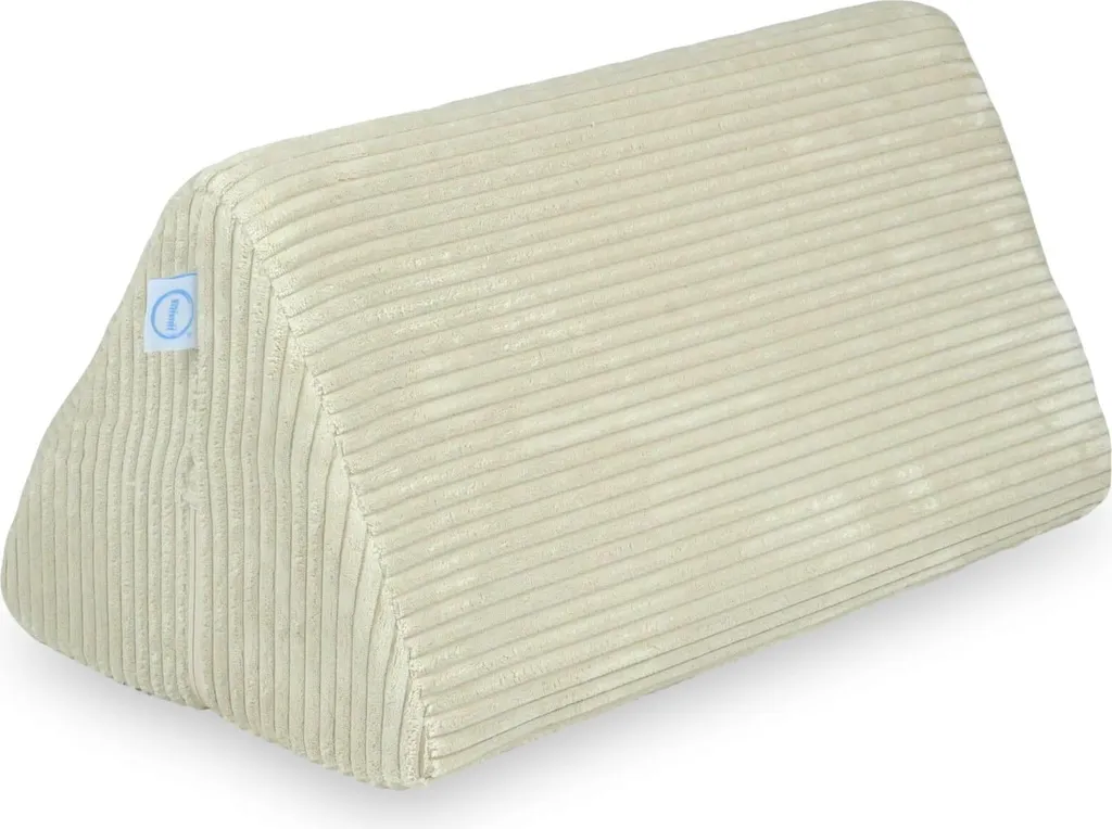 Grand triangle velours beige pour lire et regarder la TV sur votre canapé