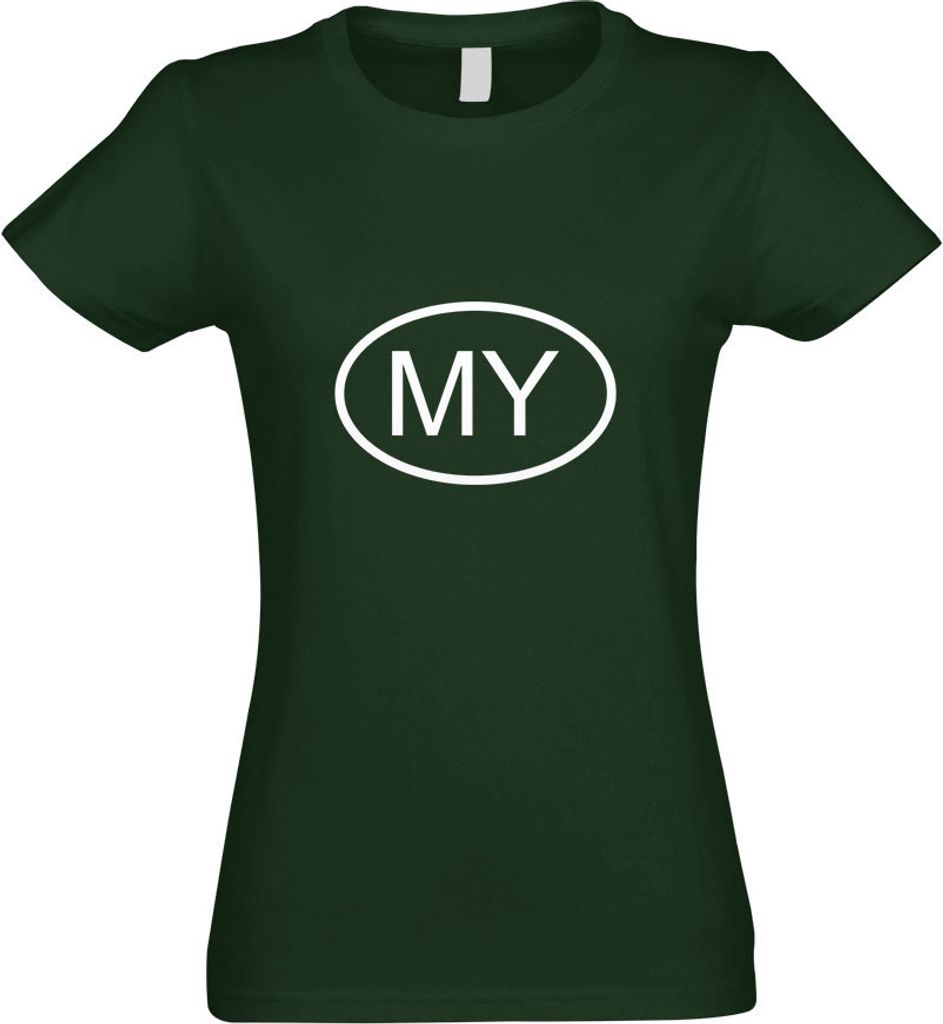 Kiwistar - T-Shirt tailliert - Damen - flaschengrün - Malaysia My - mit Motiv Bedruckt - Funshirt Design - Sport - Freizeit - Damen - S