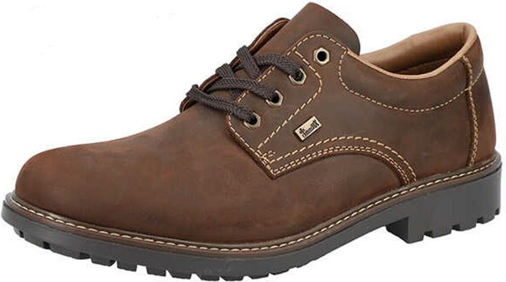 Rieker Herren Echtleder Halbschuh Schnürer braun, Herren:42 EU