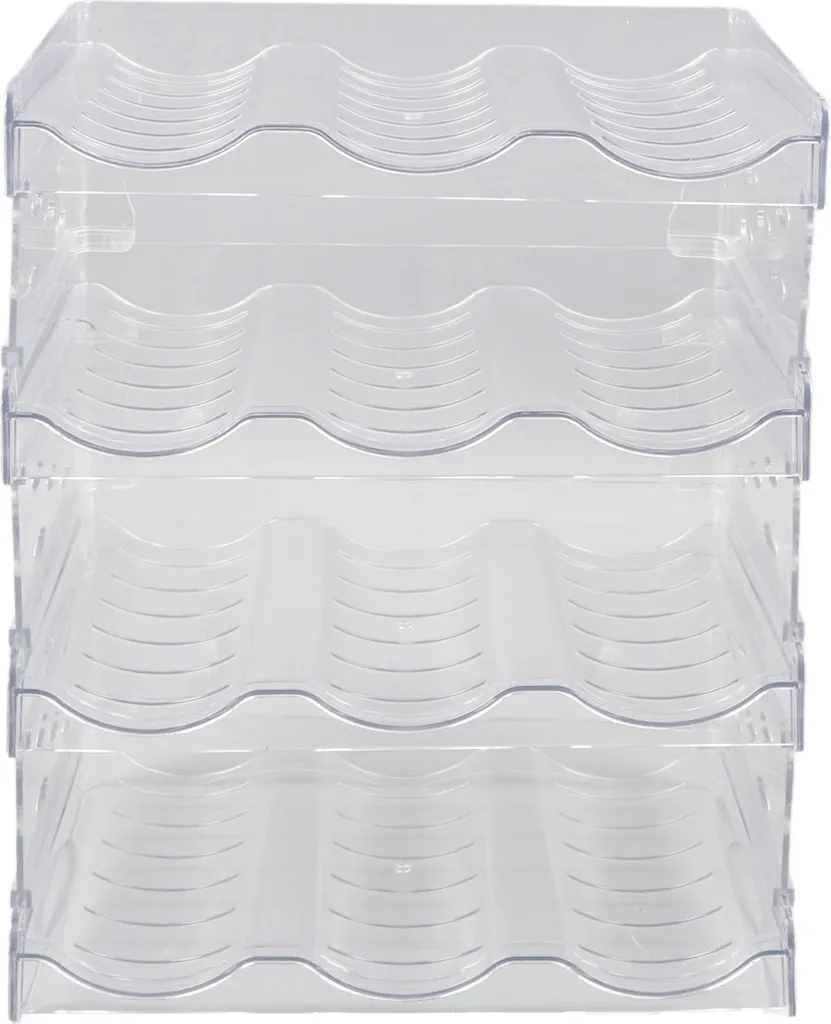 Rangement bouteille eau transparent lot de 4 racks empilables en plastique