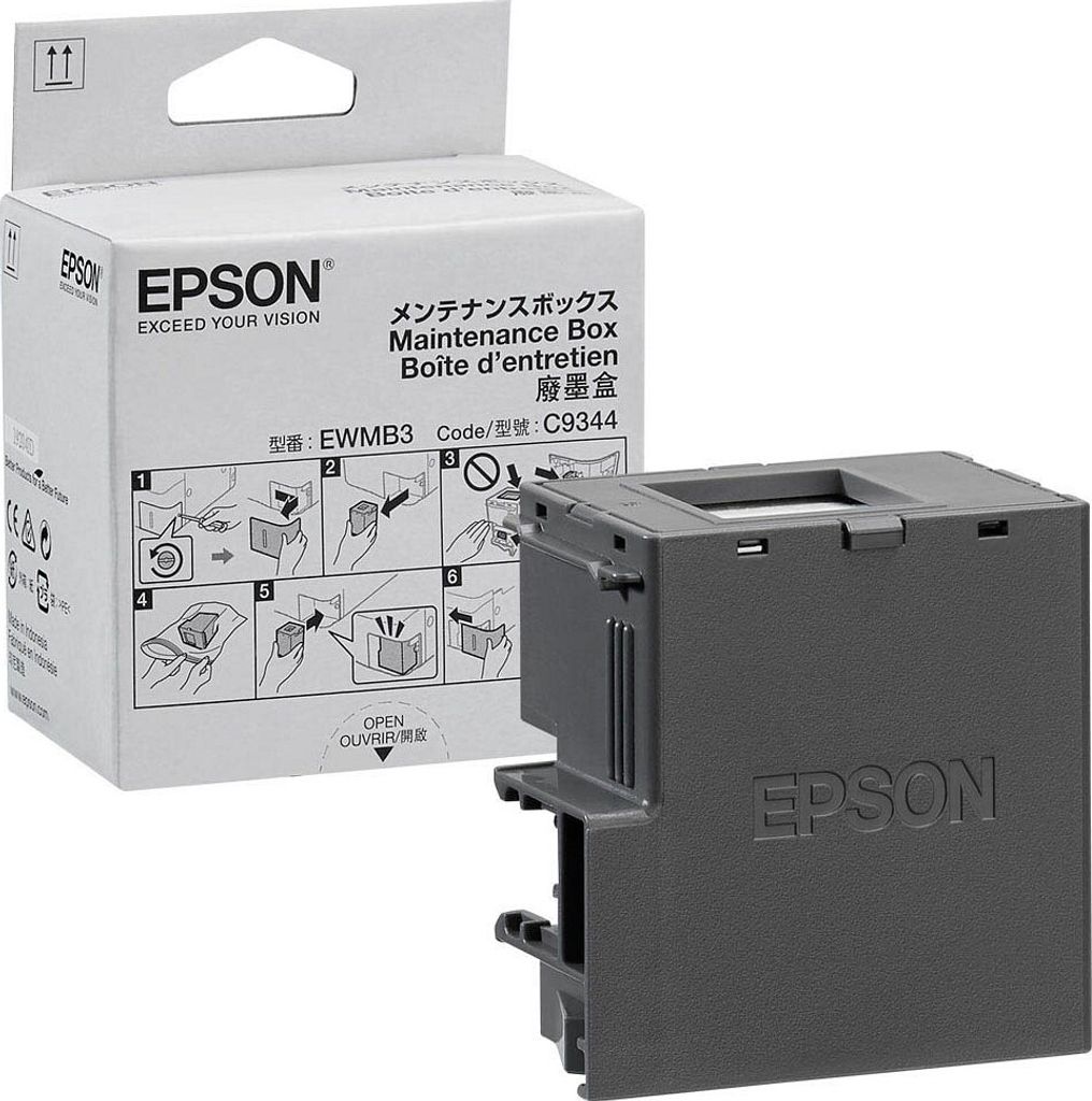A product box and the product itself, an Epson maintenance box.