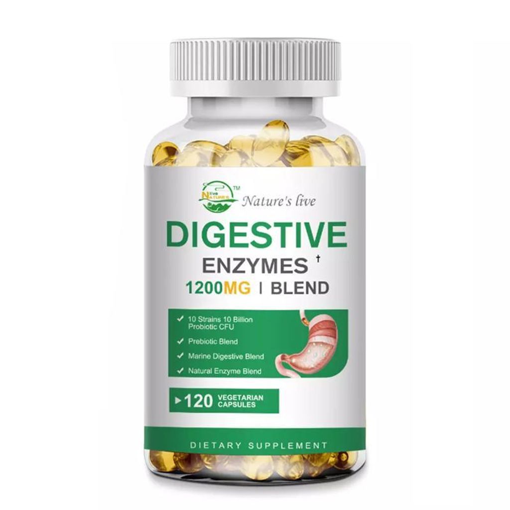 Digestive Enzymes Blend 1200mg (120 Kapseln) Nahrungsergänzungsmittel, Verdauung, Magen, Darmgesundheit, Darmflora, Verdauungstrakt