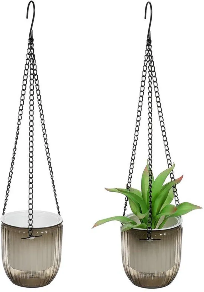 Jardinières transparentes suspendues incassables, arrosage automatique 15cm