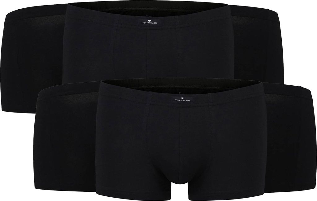 TOM TAILOR Herren Shorts, 6er Pack - X-LASTIC, Boxer Briefs, Pants, Stretch Baumwolle Schwarz S