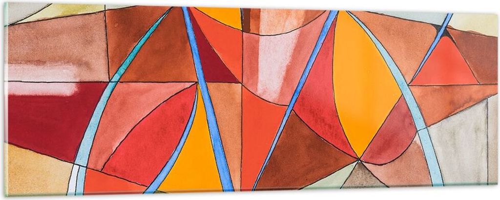 Bilder auf glas - Abstraktion modern - 90x30cm - Glasbilder - Wandbilder - Kunstdruck - zum Aufhängen bereit - Wanddekoration aus Glas - Glas Bild...