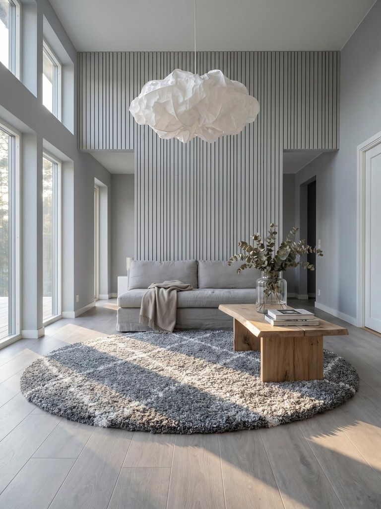 Shaggy Teppich Geo-Muster Kuschelig Waschbar Strapazierfähig | Rund Grau 160x160 cm Schlafzimmer Fußbodenheizung geeignet | DOLOMIT – Kadima De...