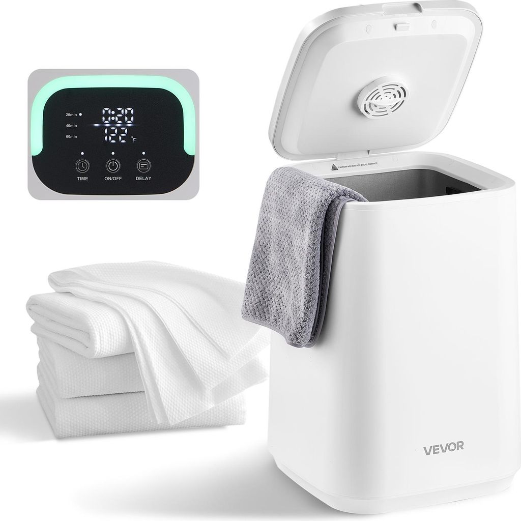 VEVOR Handtuchwärmer Eimer Wärmegerät 20 L mit LED-Anzeige & Einstellung (Timer & Temperatur) & Sicherheitsschloss & 4 Haken, Towel Warmer für ...