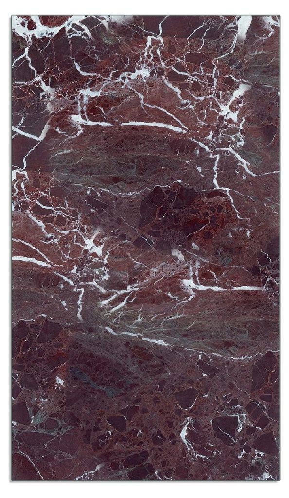 Wallario Herdabdeckplatte aus Glas 1-teilig, Größe 30x52 cm Roter Marmor-Optik