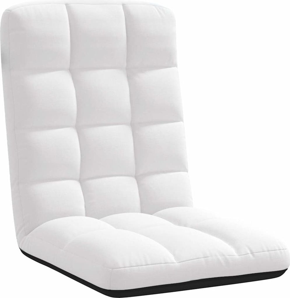 vidaXL Bodenstuhl Faltbar Weiß 71x51x62 cm Stoff