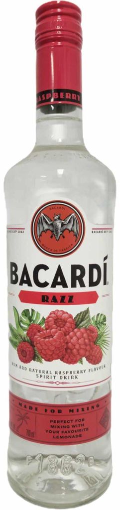 Bacardi Razz Rum mit Himbeeraroma 27% vol. (0,7L Flasche) Produktbild 