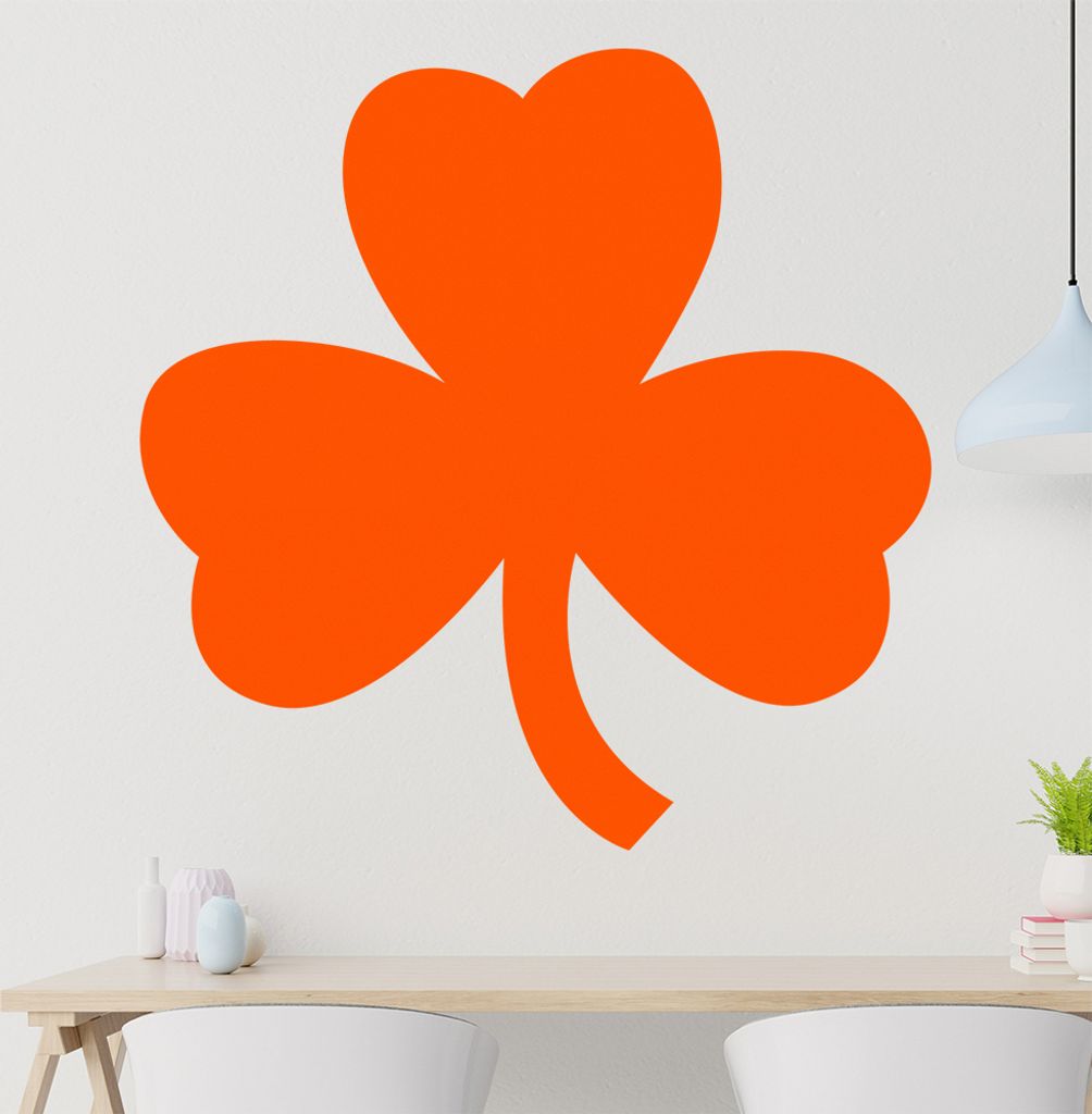 dreiblättriges Kleeblatt Wandtattoo in 6 Größen - Wandaufkleber Wall Sticker - Dekoration, Küche, Wohnzimmer, Schlafzimmer, Badezimmer